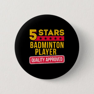 5 Stars Badminton Player - Funny Racquet Sport Gif 2 Inch Round Button