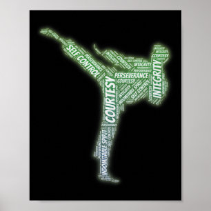 5 Tenets of Taekwondo Black Belt Premium Tri-Blend Poster