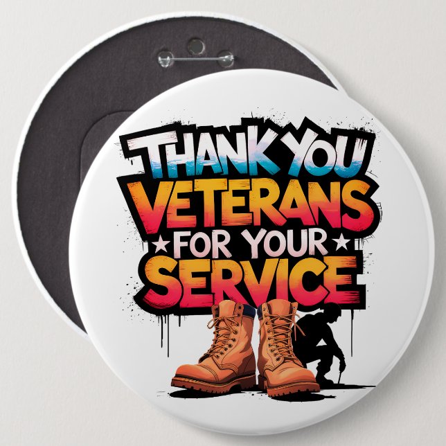 #5 Thank you 6 Inch Round Button (Front & Back)
