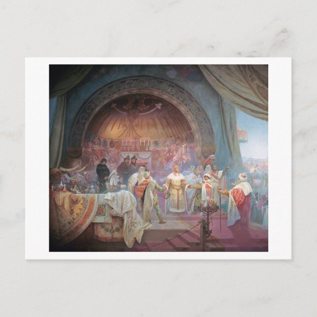 #5 The Bohemian King Premysl Otakar II, Mucha Postcard (Front)