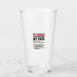 5 Things About My Papa Funny Vintage Shirt Design_ Glass