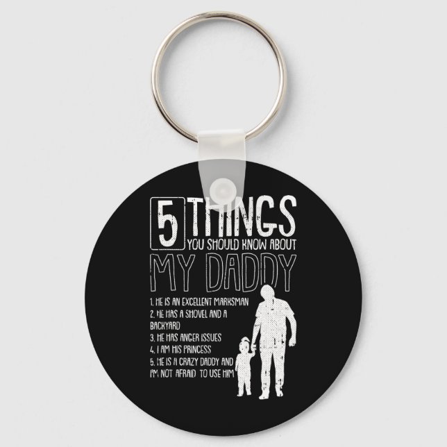 5 Things You Should Know About My Dad Fathers Day  Keychain (Front)