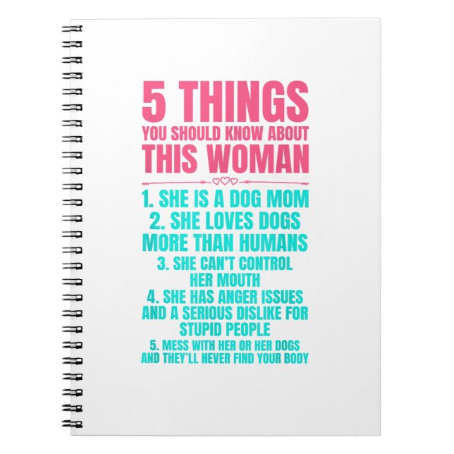 5 things you should know about this woman she is a notebook (Front)
