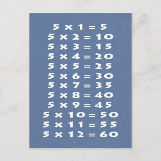 #5 Times Table Postcard Fun Kids & Teacher