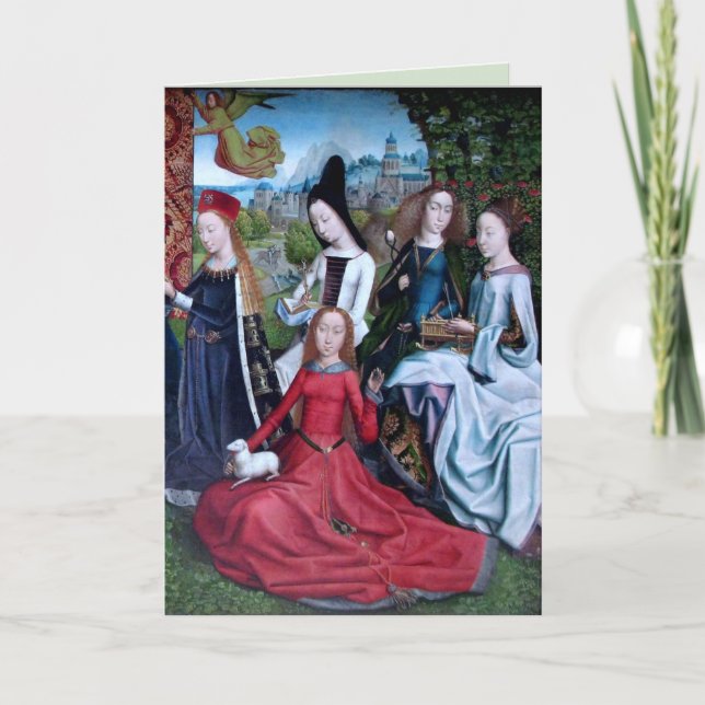 5 Virgin Martyrs in a Garden (Right half:  M 070) Card (Front)