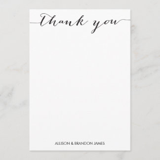 5 x7  Script Font Thank You cards