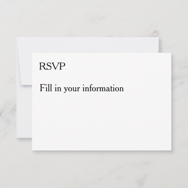 5 x 3.5 RSVP Invitation Flat Card Add Own (Back)
