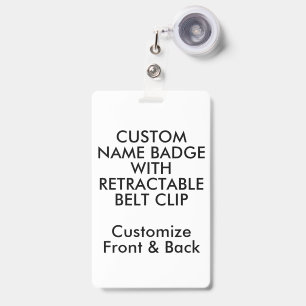 5" x 3" Custom Name Badge & Retractable Belt Clip