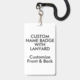 5" x 3" Custom Name Badge with Lanyard Blank