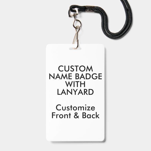 5" x 3" Custom Name Badge with Lanyard Blank (Front with Lanyard)