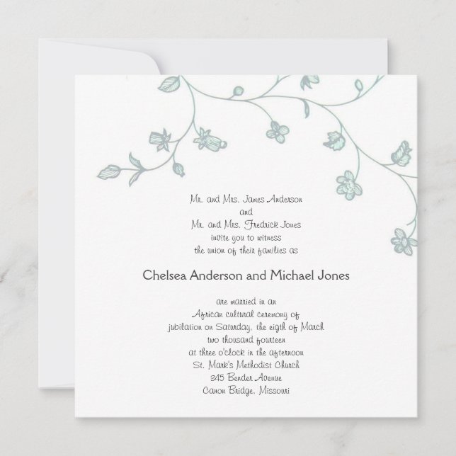 5 X 5 WEDDING  Invitation (Front)