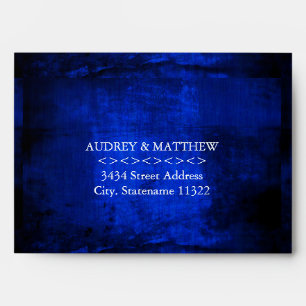 5 x 7 Antique Blue Gold Metalic Wedding Envelope