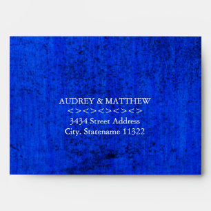 5 x 7 Antique Blue Gold Metalic Wedding Envelope