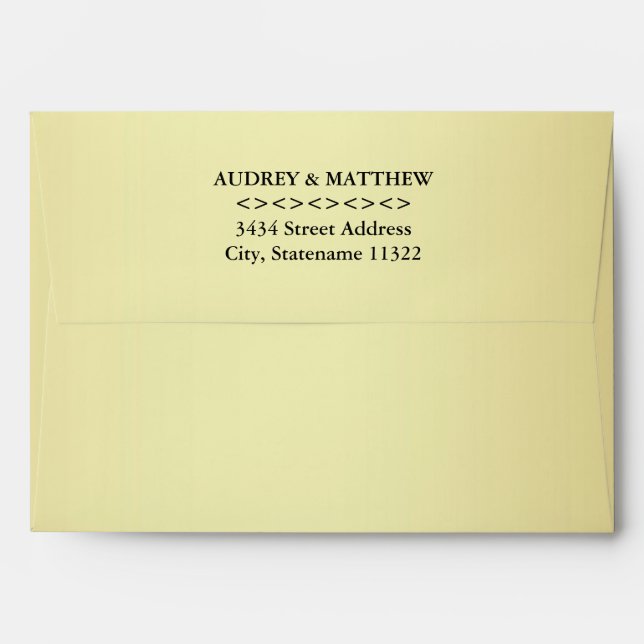 5 x 7 Antique Enveloppe Gold avec adresse de retou (Dos (Haut rabat))