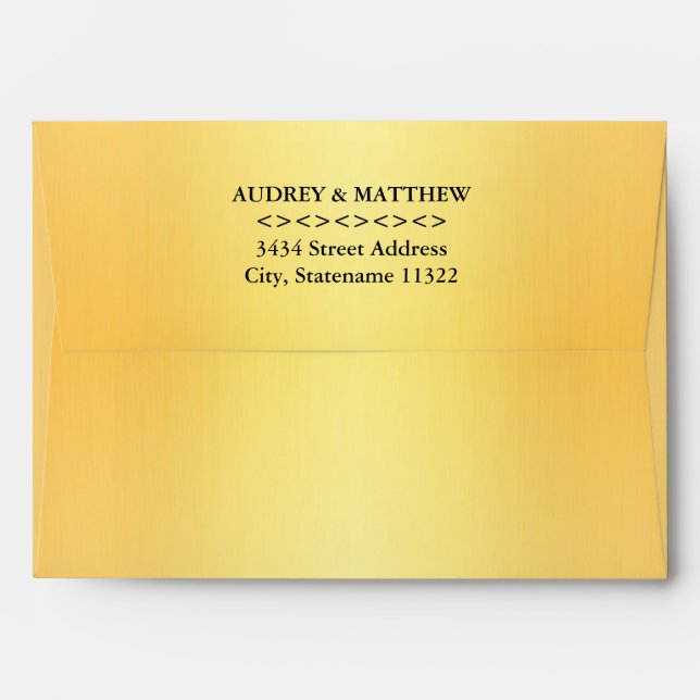 5 x 7 Antique Gold Envelope with Return Address (Back (Top Flap))