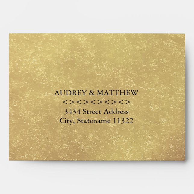 5 x 7 Antique Gold Wedding Envelope (Front)