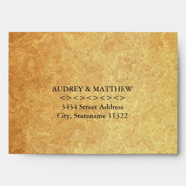 5 x 7 Antique Gold Wedding Envelope (Front)