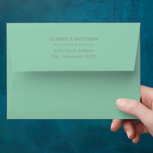 5 x 7 Antique Mint Green Envelope Return Address