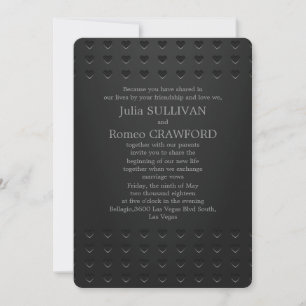 5" x 7"  Black Elegant Modern Simple Plain Invitation