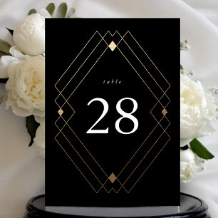 5 x 7 Black & Gold Classic Wedding Table Numbers