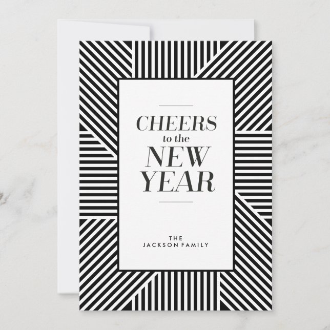 5 x 7 Cheers à la Carte de Jour de l'An (Devant)