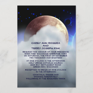 5" x 7" Deep Space Planets Wedding Invitation