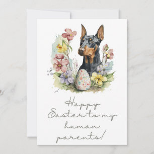 5 x 7 Dobermann Pinscher Easter Greeting Card