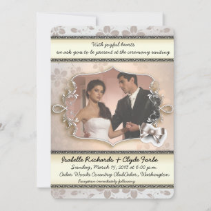 5" x 7" Elegant Vintage Wedding Photo Invitation