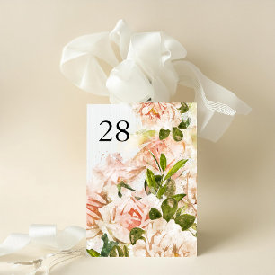 5 x 7 Élégants numéros de table de Mariage Rose