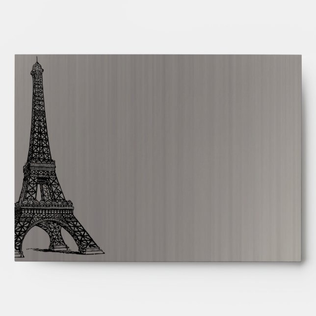 5 x 7 Enveloppe Option 3 Tour Eiffel Noire (Devant)