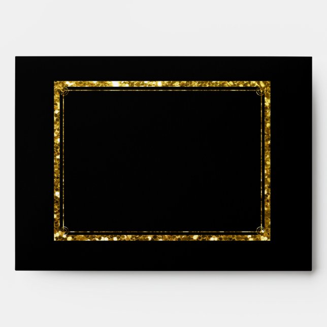 5 x 7 Enveloppe Vintage Black & Gold (Devant)