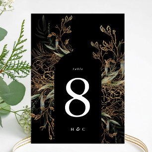 5 x 7 Eucalyptus Gold Arche noire Numéro de table