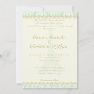 5 x 7 Faire-part de mariage Damask Paris Tour Eiff