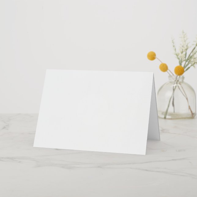 5 x 7 Foil Folded Greeting Card , Colour: Silver,  (Gold Flower)