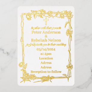 5" x 7" Foil Wedding Invitation