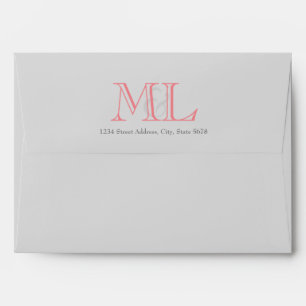 5 x 7 Grey Mailing Envelopes with Monogram