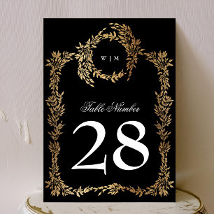 5 x 7 Monogram Black Crest Classic Table Numbers