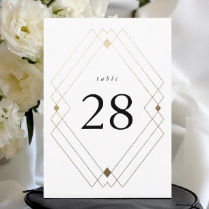 5 x 7 Or Blanc Classic Mariage Numéros de table