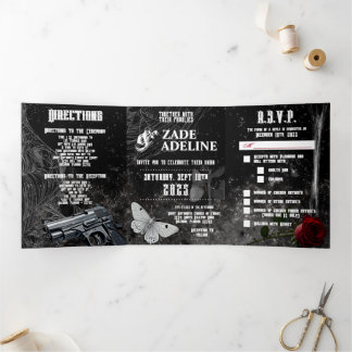 5 x 7 Triplé Faire-part de mariage Hauning Adeline