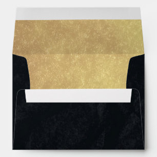 5 x 7 Vintage Black & Gold Envelope