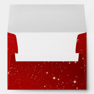 5 x 7 Vintage Christmas Red Glitter Return Address Envelope