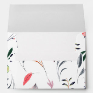5 x 7 Vintage Floral Pattern Return Address Envelope