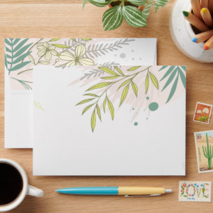 5 x 7 Vintage Floral Pattern Return Address Envelope
