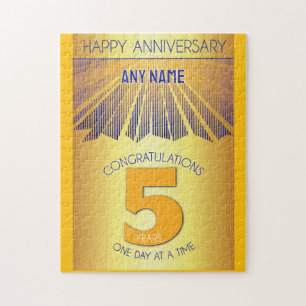 5 Year   AA 12 Step Anniversary Personalized Jigsaw Puzzle