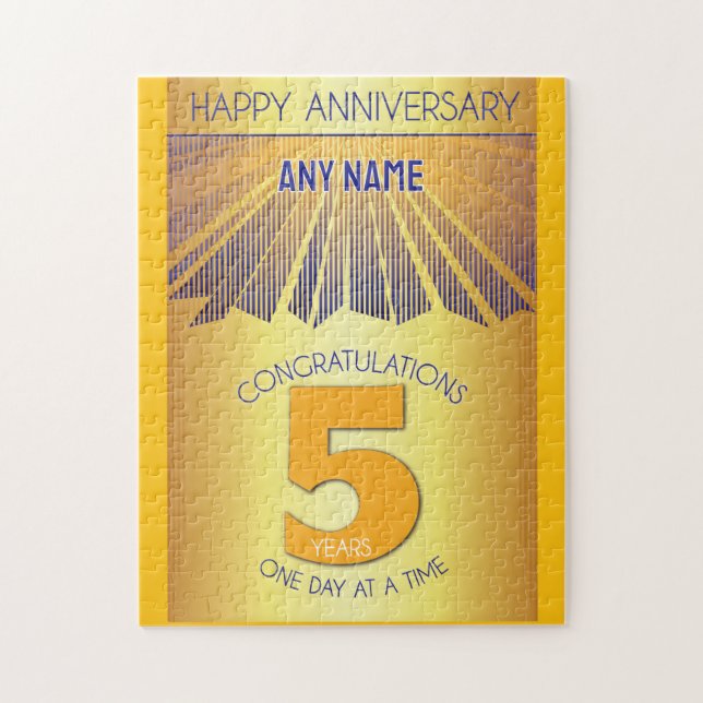 5 Year | AA 12 Step Anniversary Personalized Jigsaw Puzzle (Vertical)
