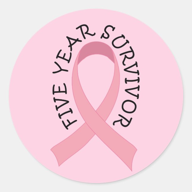 5 Year Breast Cancer Survivor Classic Round Sticker (Front)