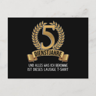 5 Year Employee Company Anniversary Company Postcard