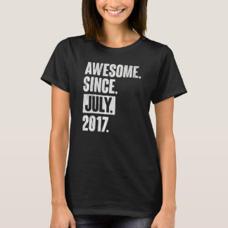 5 Year Old 5th Birthday Awesome Since July 2017 T-Shirt