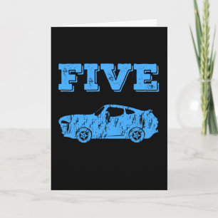 5 Year Old 5th Birthday Boy Muscle Car Card
