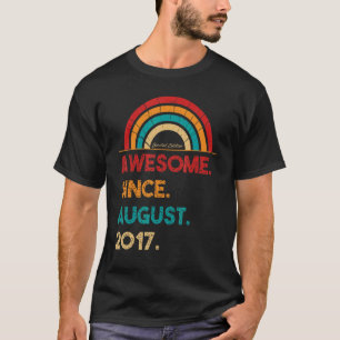 5 Year Old Awesome Since August 2017 5th Birthday T-Shirt